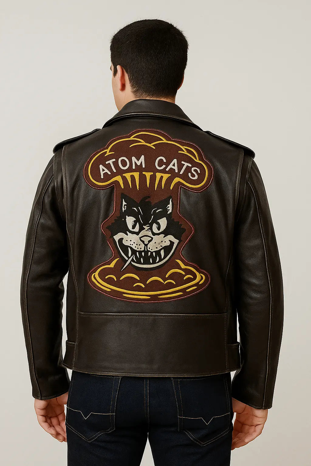 Fallout 4 Atom Cats Jacket with embroidered back patch back view